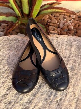 Naturalizer Black Woven Leather Flats